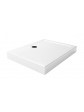 White 120x80 cm shower tray with a frame, feet and a drain in the middle - 1